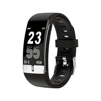 E66 Smart Bracelet Sports Watch 1.08-Inch TFT Single-Touch Screen Temperature/ECG/Heart Rate/Blood Pressure/Sleep Monitor IP68 Waterproof BT4.0 Fitness Tracker Notification/Call/Sedentary Reminder Remote Camera Compatible with Android iOS