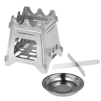 En plein air Camping Cuisinière Portable Pliant Sac à Dos Poêle à Bois avec Bac à Alcool pour Camping Pêche Randonnée