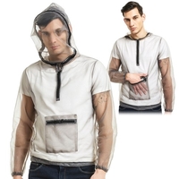 En plein air Ultralight Mesh Hooded Bug Jacket Anti-moustiques Voir à travers Protecteur Maillot Protecteur Insect Shield pour Camping Randonnée Pêche Jardinage