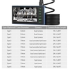 Endoscope à double caméra avec écran couleur IPS de 7 pouces Endoscope à écran partagé avec 6 lumières LED 1080P Photos Vidéos Serpent Caméra IP67 Étanche 2 millions de pixels avec fente pour carte TF