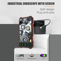 Endoscope industriel 1080P Borescope avec 6 lumières LED Caméra serpent à écran couleur IPS de 4, 5 pouces Caméra d