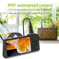 Endoscope industriel avec écran couleur IPS de 4, 5 pouces 1080P Photos Vidéos Caméra serpent avec 6 lumières LED Borescope IP67 Caméra d