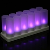 Ensemble de 12 bougies chauffe-plat sans flammes scintillantes rechargeables à DEL de couleur changeante
