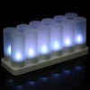 Ensemble de 12 bougies chauffe-plat sans flammes scintillantes rechargeables à DEL de couleur changeante