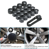 Ensemble de 16 + 4pcs Universal 17mm Car Wheel Set Bolt Covers Locking Caps