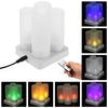 Ensemble de 4 bougies chauffe-plat sans flammes scintillantes rechargeables à DEL de couleur changeante