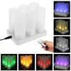 Ensemble de 6 bougies chauffe-plat sans flammes scintillantes rechargeables à DEL de couleur changeante