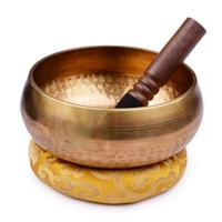 Ensemble de bols chantants tibétains Muslady avec grand bol sonore en métal fait à la main de 20, 5 cm / 8 pouces et coussin doux et frappeur en bois pour la méditation sonore Chakra guérison Yoga Relaxation