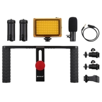 Ensemble de cage à lapins en aluminium PULUZ Mobile Live Set avec mini trépied pour microphone