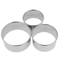 Ensemble de coupe-pâtisserie cercle en acier inoxydable 3 pièces emporte-pièce boulette moules de cuisson de gâteau