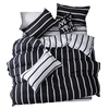 Ensemble de couvre-lit noir et blanc Couleur mélangée Ensemble de literie à rayures simples noir et blanc Couvre-lit multi-tailles Ensemble de quatre pièces Aloe Cotton Draps Housse de couette Housse de coussin