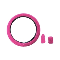 Ensemble de couvre-volant moelleux,  3 pièces Couverture de volant chaud hiver Couverture de frein à main Couverture de changement de vitesse,  accessoires intérieurs antidérapants en peluche universelle