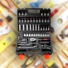 Ensemble de douilles 1/4 de 53 pièces pour projets de mécanicien de vélo automobile à domicile réparation coffre de garage domestique avec boîte à outils en plastique mallette de rangement