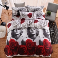 Ensemble de draps de luxe résistants à la décoloration pour la maison 3D,  4 morceaux