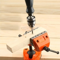 Ensemble de forets à main 7 en 1 étaux à outils manuels avec 5 mèches hélico dales Boîte de rangement creuse pour clé de mandrin,  serrage de précision de 0, 6 à 6 mm pour le travail du bois,  noyer,  plastique ambré