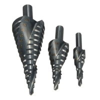 Ensemble de forets étagés HSS 3 pièces 4-32 MM spirale en acier à grande vitesse pour trou de tige triangulaire en cône métallique