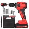 Ensemble de foreuses au lithium 21V 1580W sans brosse à moteur de forage électrique lourd avec accessoires de forage 28pcs (2 Bâteries)