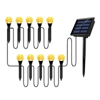 Ensemble de guirlandes de lampes de pelouse à bulles solaires décoration de paysage extérieur IP65 LED étanches lumières de piquet à énergie solaire pour allée/cour/jardin