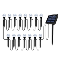Ensemble de guirlandes de lampes de pelouse à bulles solaires décoration de paysage extérieur IP65 LED étanches lumières de piquet à énergie solaire pour allée/cour/jardin