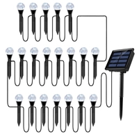 Ensemble de guirlandes de lampes de pelouse à bulles solaires décoration de paysage extérieur IP65 LED étanches lumières de piquet à énergie solaire pour allée/cour/jardin