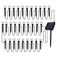 Ensemble de guirlandes de lampes de pelouse à bulles solaires décoration de paysage extérieur IP65 LED étanches lumières de piquet à énergie solaire pour allée/cour/jardin