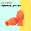 Ensemble de housse de protection pour baguette de tambour Protecteurs de maillet en silicone Baguette de pratique silencieuse 2 pièces