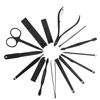 Ensemble de manucure et pédicure en acier inoxydable 15pcs Kit de voyage et toilettage pour clous en ongle avec étui de rangement