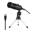 Ensemble de microphone à condensateur USB Système de microphone de profession avec trépied de micro pliable Cordon d