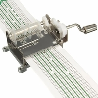 Ensemble de mouvement de boîte à musique bricolage à 15 notes Boîte à musique mécanique programmable à manivelle Cadeau de boîte à musique de 15 notes avec 20 pièces de papier vierge et perforatrice