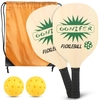 Ensemble de pagaies de pickleball en bois Palettes de pickleball légères avec sac de transport Raquettes de pickleball avec poignée de coussin ergonomique 2 pagaies de pickleball et 2 balles