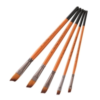 Ensemble de pinceaux professionnels 5pcs artiste pinceau en nylon cheveux manche en bois pour acrylique à l