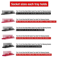 Ensemble de plateau de stockage de prise 6 pièces 1 / 4in,  3 / 8in,  1 / 2in Drive Deep and Shadow Socket Mounts Applicable for Tool Case