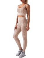 Ensemble de soutien-gorge et de leggings de sport pour femmes,  pantalons de yoga de cyclisme imprimés,  collants taille haute pour les rues de la maison de gymnastique 2 pièces
