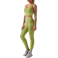 Ensemble de soutien-gorge et de leggings de sport pour femmes,  pantalons de yoga de cyclisme imprimés,  collants taille haute pour les rues de la maison de gymnastique 2 pièces