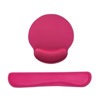 Ensemble de tapis de souris pour clavier en mousse à mémoire de forme,  tapis de souris pour clavier avec tissu Lycra,  base en caoutchouc antidérapante rose