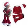 Ensemble de vêtements de noël pour belles filles haut à manches longues cloche bas corail velours Santa Costume