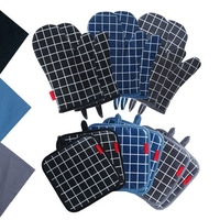 Esonmus Ensemble de 5 mitaines de four avec poche et tablier