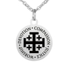 Euramerican Retro Small Round Acier inoxydable Pendentif Collier Key Chain Key Ring pour Femmes Bijoux