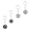 Euramerican Retro Small Round Acier inoxydable Pendentif Collier Key Chain Key Ring pour Femmes Bijoux