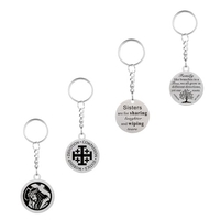 Euramerican Retro Small Round Acier inoxydable Pendentif Collier Key Chain Key Ring pour Femmes Bijoux