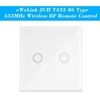 eWeLink 2CH T433 86 Type Écran tactile mural de luxe Sticky 433MHz Télécommande sans fil RF Modules d