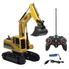 Excavatrice en alliage à 6 canaux 1:24 Télécommande sans fil Excavation Simulation Véhicule d