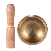 Exquis bol chantant en métal tibétain fait à la main de 3 pouces avec attaquant