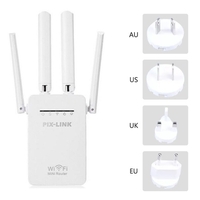 Extendeur WiFi 300 Mbps sans fil amplificateur de Signal rapide prise murale Booster Internet répéteur large plage / mode AP 4 antennes externes à gain élevé