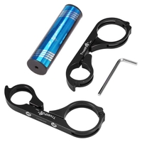 Extension de guidon double de vélo avec support de lampe à clé Allen pour lampes de poche
