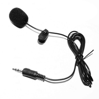 Externe Clip-sur Revers Lavalier Microphone 3.5mm Jack pour Téléphone Mains Libres Câblé Condensateur Mic pour Enseignement Discours Noir