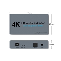 Extracteur vidéo HD E12 4K 60HZ avec séparateur optique Toslink Spdif et convertisseur vidéo stéréo AUX 3.5mm Répartiteur vidéo HD 1.4 1 IN 2 OUT Adaptateur Audio