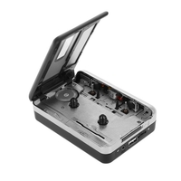 Ezcap231 Convertisseur cassette-MP3 Enregistrer sur disque flash USB Enregistreur autonome à partition automatique avec écouteurs Noir avec gris