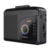 ezcap246 Lecteur de cassettes portable Convertisseur de cassettes USB vers MP3 en ordinateur Radio AM FM Haut-parleur intégré avec prise casque Indicateur coloré