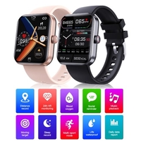 F57L 1, 9 pouce Montre intelligente à écran tactile BT5.1 Sports Watch Fitness Tracker IP67 Étanchéité compatible avec Android iOS